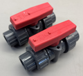 NOS Gray PVC 1/2" True Union Ball Valve Threaded and Socket Fittings PN10 DN15