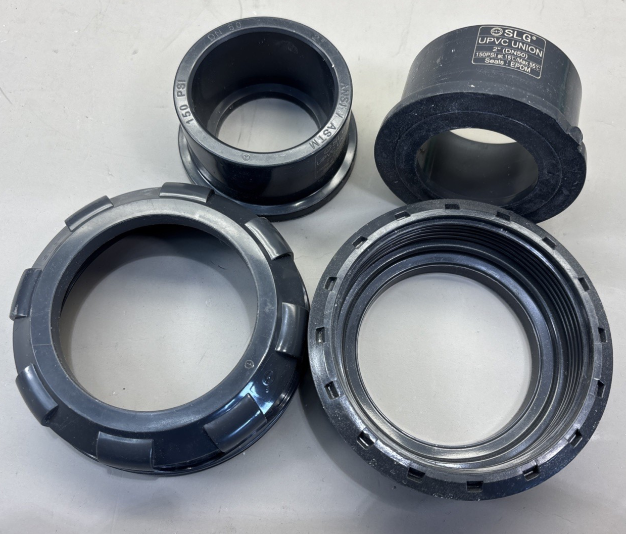 SLG - 2" DN50 UPVC Union Nuts 150PSI EPDM - Pair