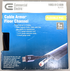(1) New Commercial Electric 5' Cable Armor Floor Channel, Flexible PVC, Black
