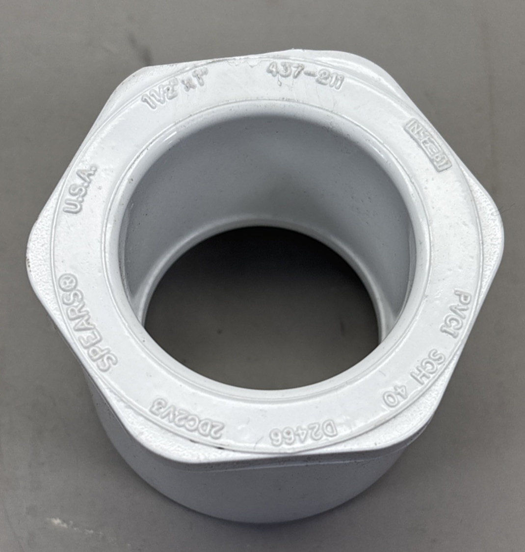 Spears 1 1/2" x 1" Slip to Slip Reducer Bushing 437-211 (lot of 9) schedule 40