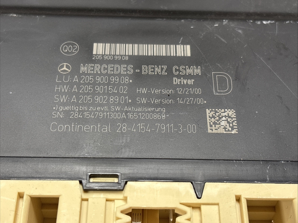 OEM MERCEDES C-CLASS W205 2016 RIGHT DRIVER SIDE SEAT CONTROL MODULE A2059009908