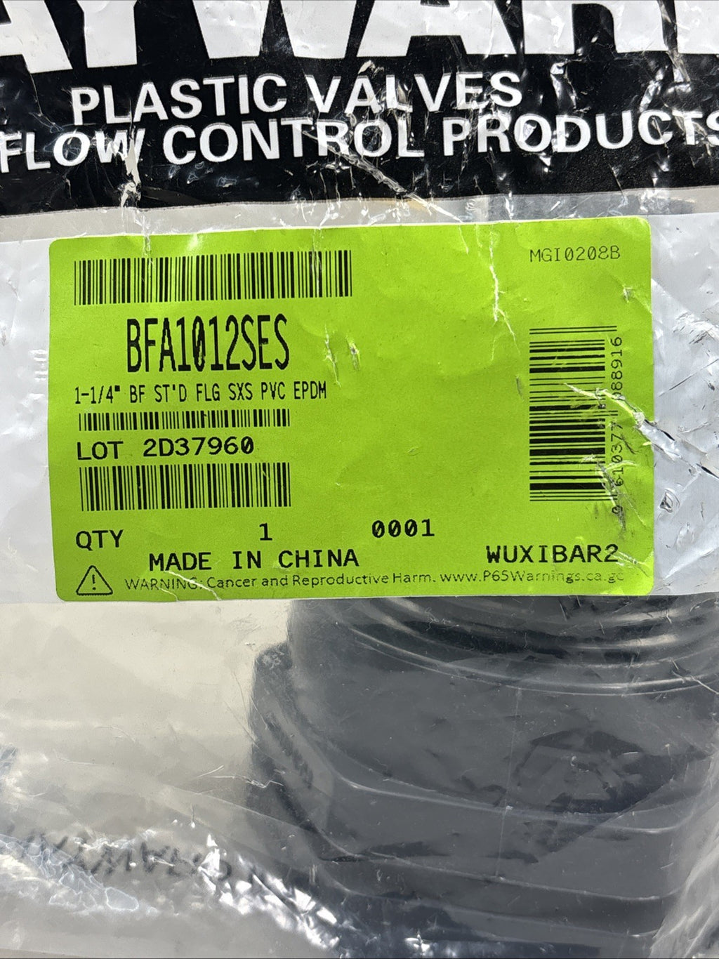 Hayward Flow Control Bulkhead Tank Fitting 1-1/4 SxS pvc epdm BFA1012SES