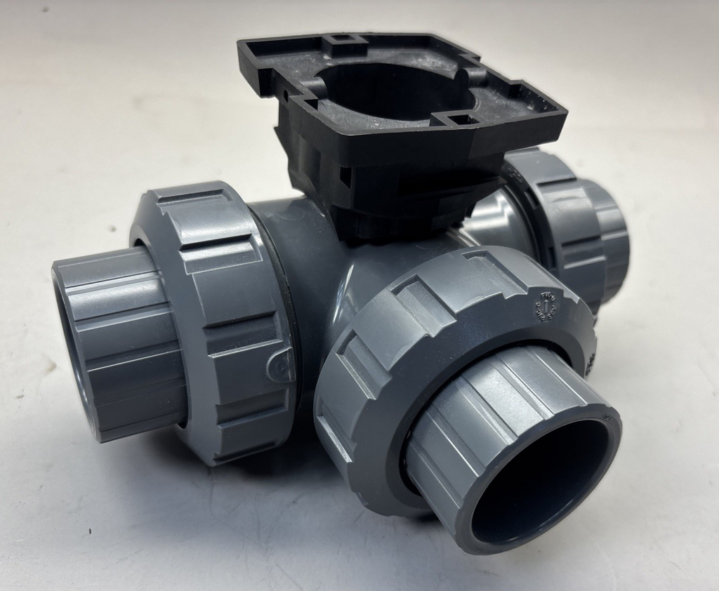 Georg Fischer +GF+ 3-Way Ball Valve, 1 1/4"DN32  PVC-U EPDM Typ 543 PN10