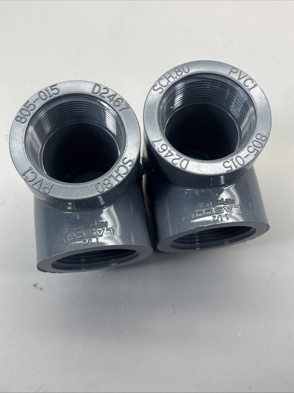 Lasco 805-015 SCH80 PVC TEE Pipe 1-1/2” FPT (Lot Of 2)