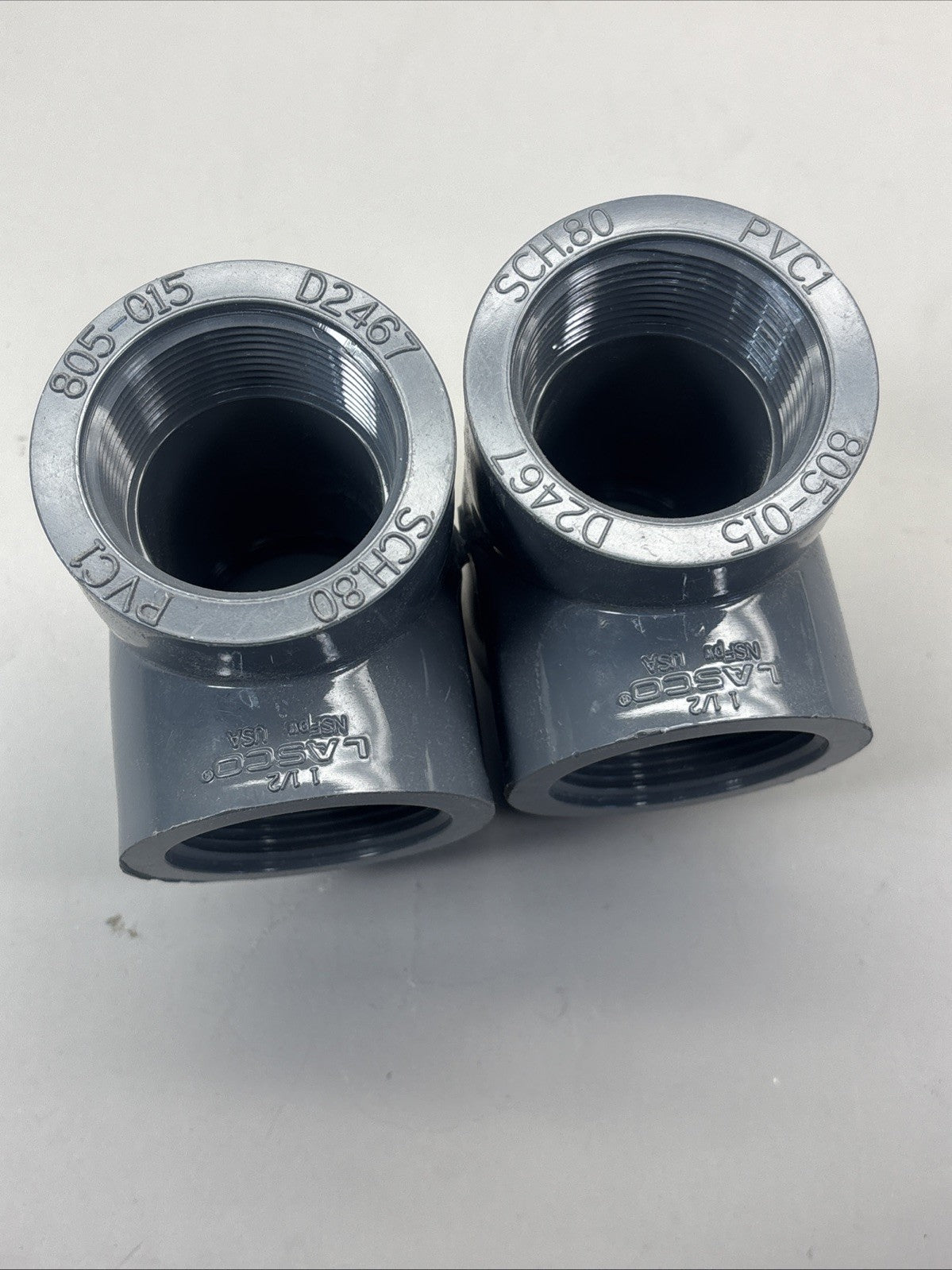 Lasco 805-015 SCH80 PVC TEE Pipe 1-1/2” FPT (Lot Of 2)