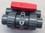 NOS Gray PVC 1/2" True Union Ball Valve Threaded and Socket Fittings PN10 DN15