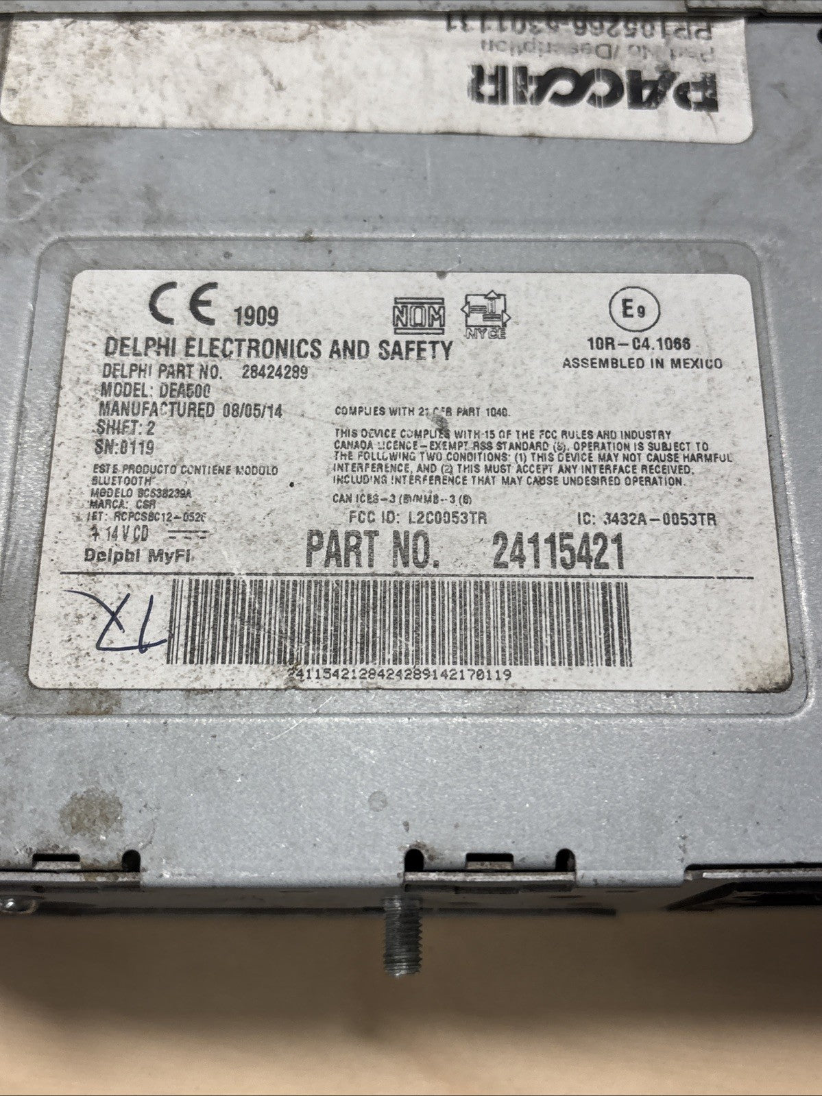 PACCAR KENWORTH RADIO 24115421 DELPHI 28478912