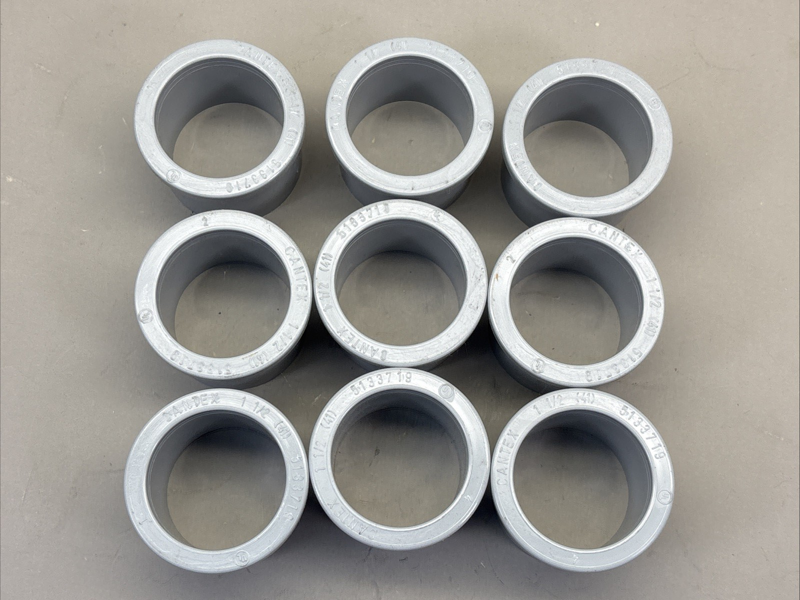 LOT of 9 - CANTEX 5133719 Adapter,PVC,Trade Size 1 1/2in