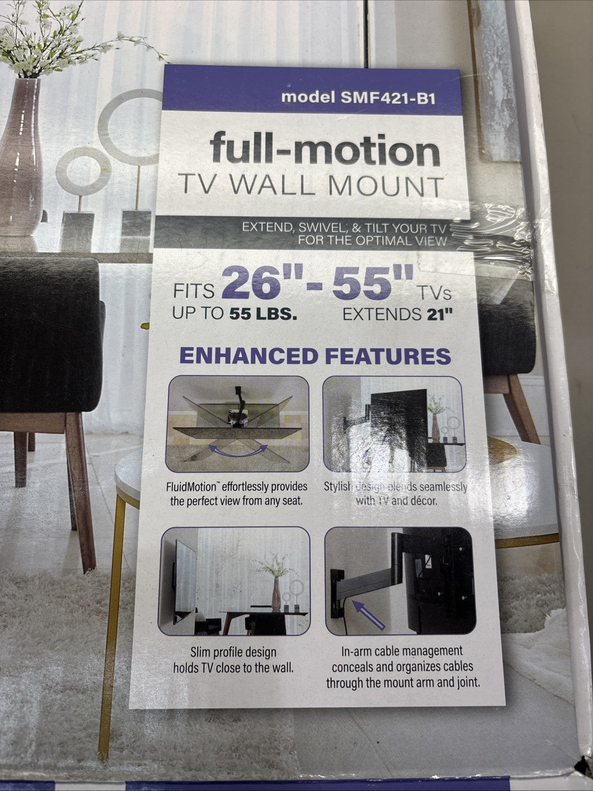 SANUS Preferred 26-55 Inch Full-Motion TV Wall Mount SMF421-B1