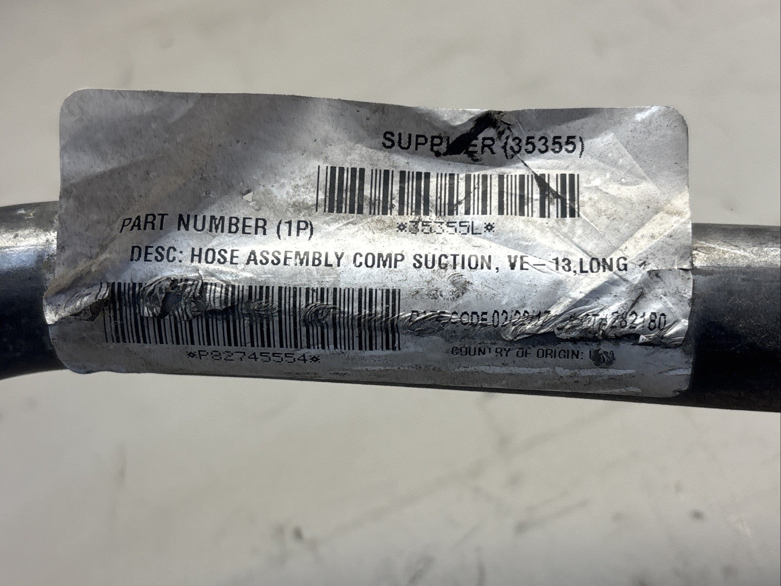 Genuine Volvo Truck Heater Bunk Supply Pipe - PN 35355L / 22503805