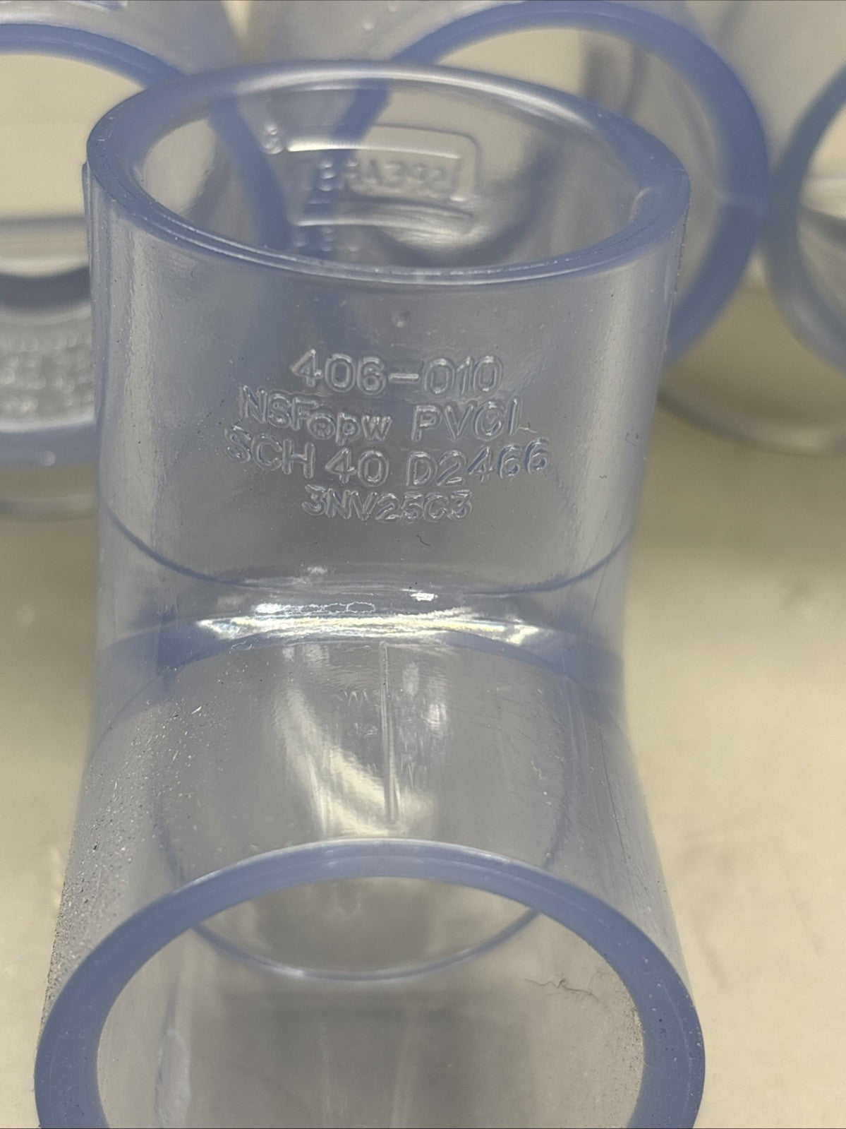 LOT of 6 Spears 406-010 1" PVC 90 ELBOW SOCKET SCH40 Clear