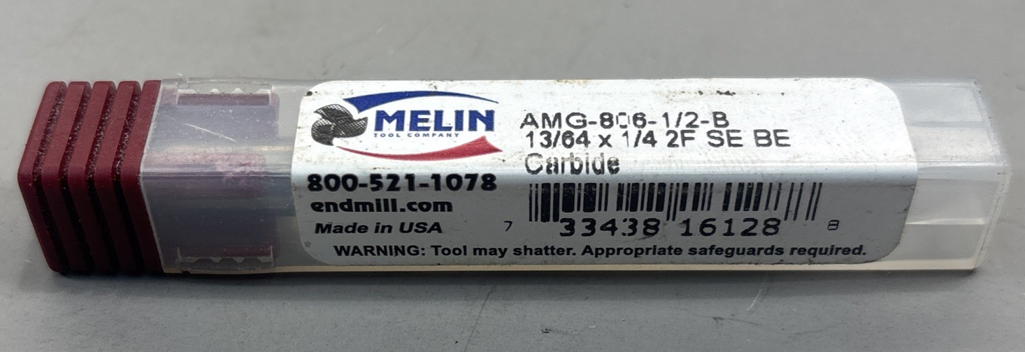 Melin Tool AMG-806-1/2-B 13/64" x 1/4" 2 Flute SE BE Carbide