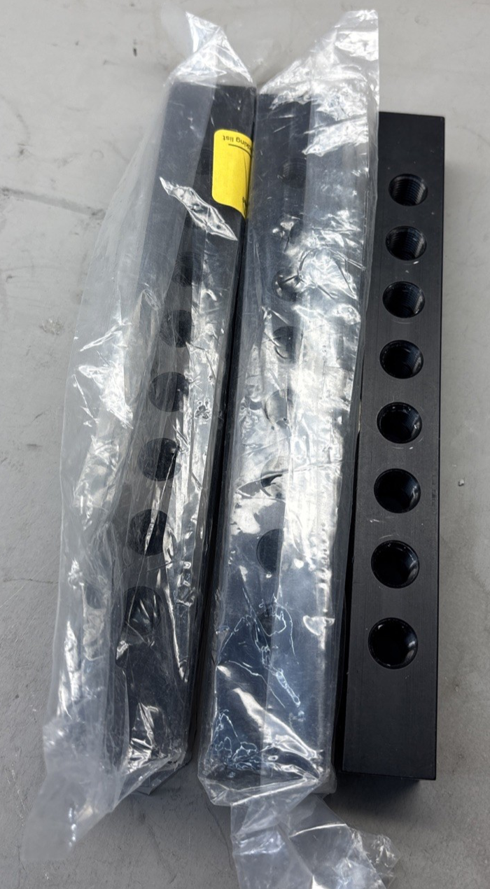 1- Polyconn PCJB250-8 1/4" x 3/8" Black 4 Port Junction Block, 2 new