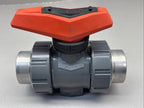 Lot of 2 GF 546PRO DN25, 1" PVC Ball Valve, ONE Socket Ends AND One Threaded END