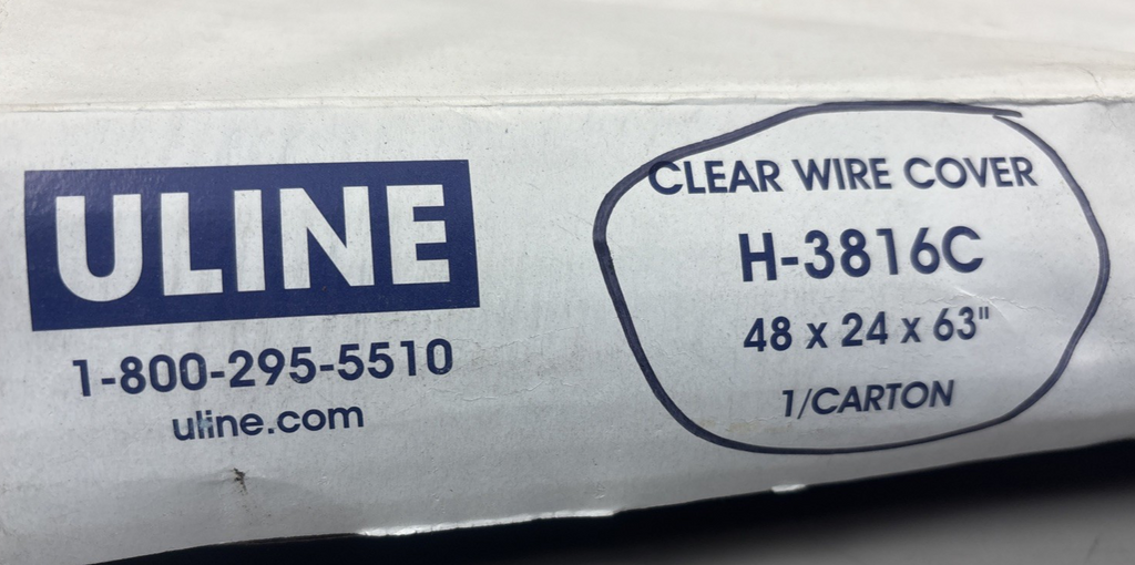 NEW ULINE H-3816C Clear Wire Cover 48" x 24" x 63"