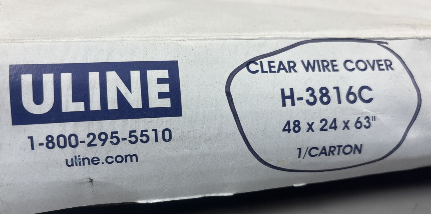 NEW ULINE H-3816C Clear Wire Cover 48" x 24" x 63"