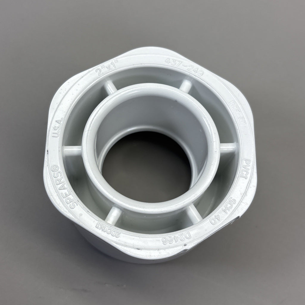 (10) SPEARS 437-249 2" x 1" PVC Schedule 40 Spigot x Socket Bushing Reducer USA