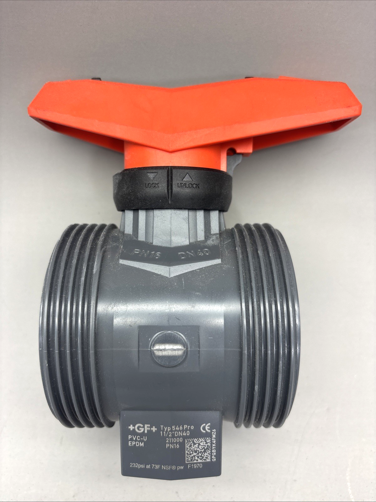 Georg Fischer Lockable Ball Valve 1 1/2" DN40 PVC-U EPDM Typ 546 Pro PN16