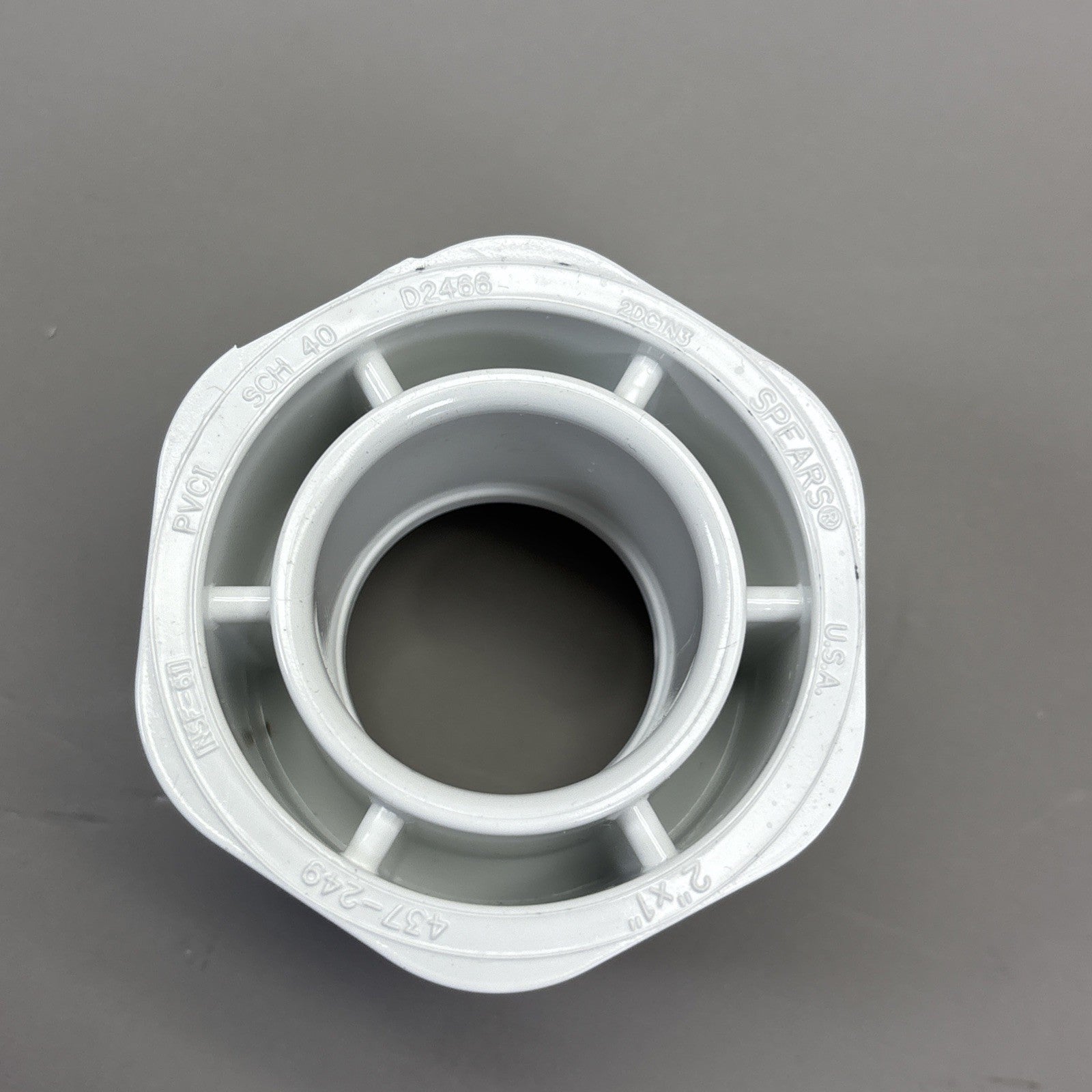 (10) SPEARS 437-249 2" x 1" PVC Schedule 40 Spigot x Socket Bushing Reducer USA