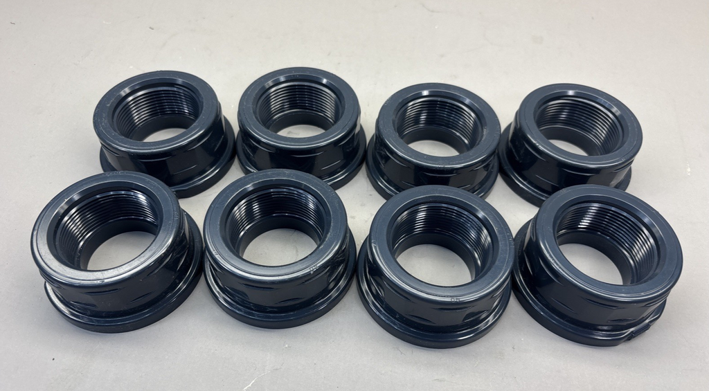 Lot of 8 PVC Female Threaded Union Nut Adapter 1-1/2” NTP, 40