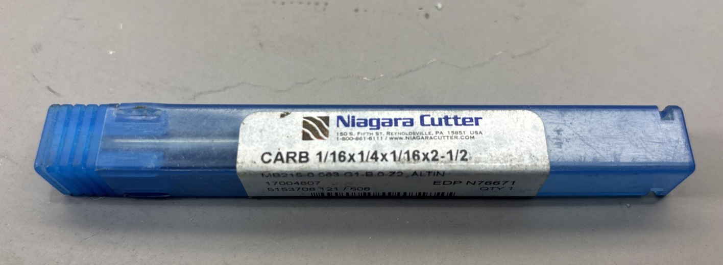 Niagara Cutter CARB 1/16x1/4x1/16x2-1/2 17004807 EDP N76671