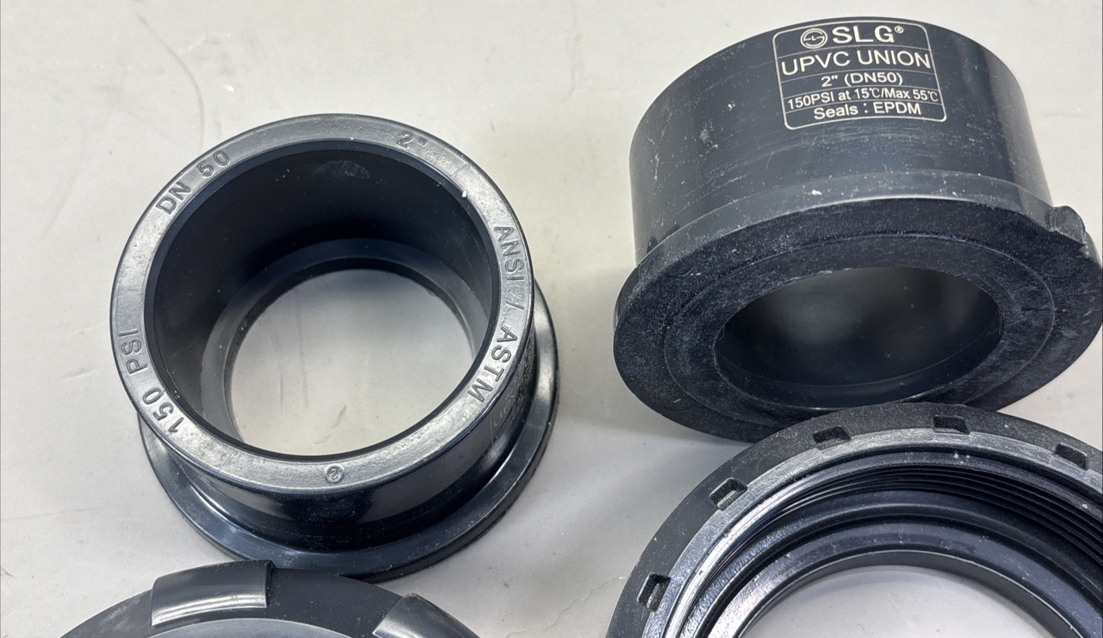 SLG - 2" DN50 UPVC Union Nuts 150PSI EPDM - Pair