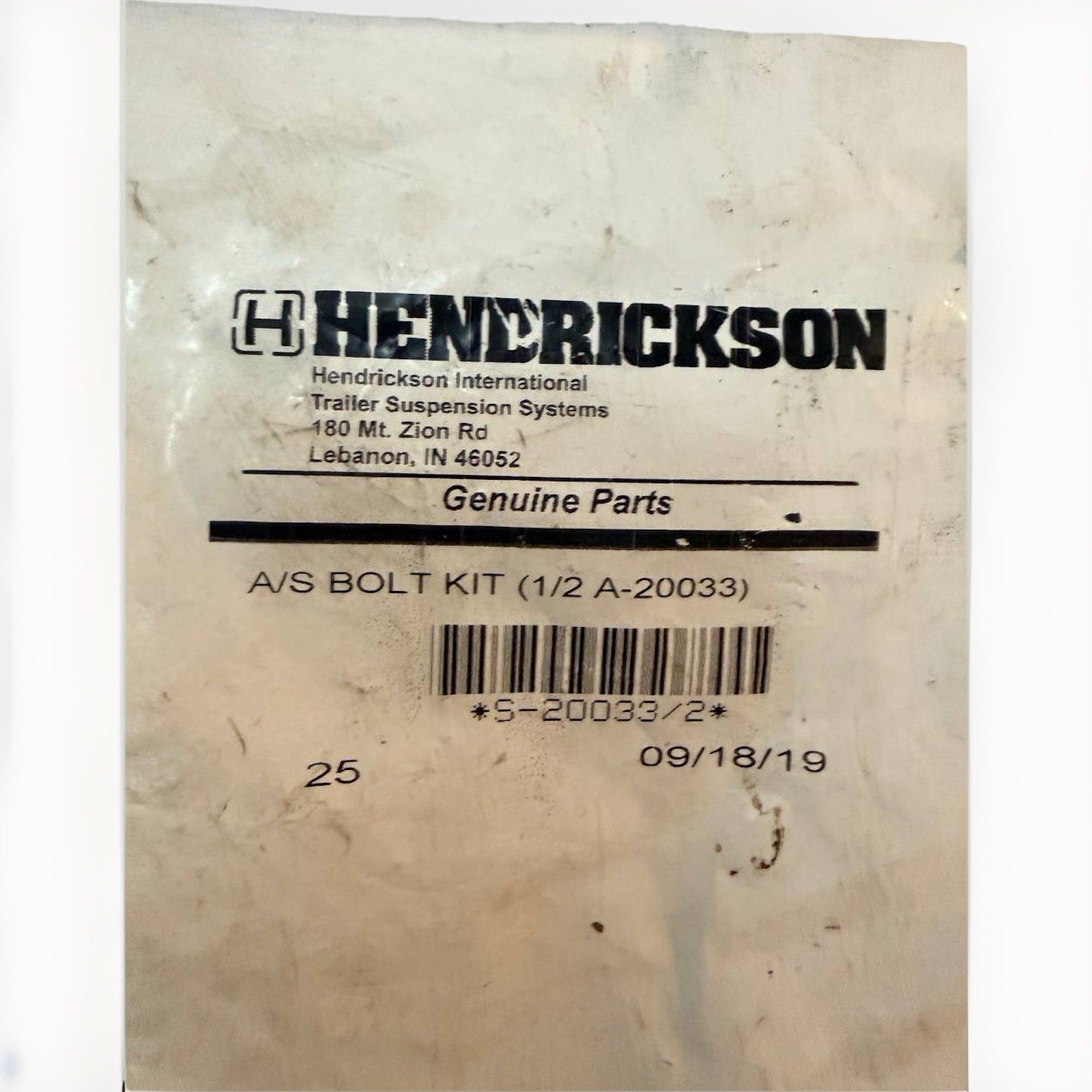 HENDRICKSON AS BLT KIT.5 A-20033 HDR-S-20033/2
