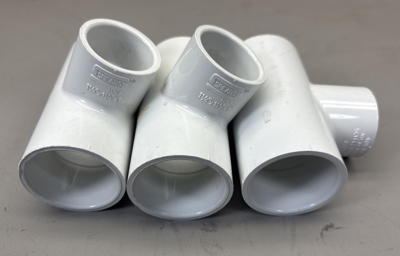 Set of 3 SPEARS 401-168 Reducing Tee 1-1/4 x 1-1/4 x 1 in Socket SCH 40/STD