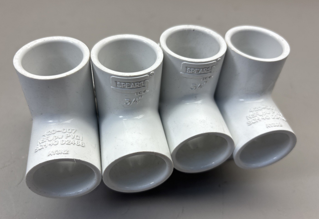 LOT of 4 Spears 420-007 3/4" PVC40 Cross Part# 420-007