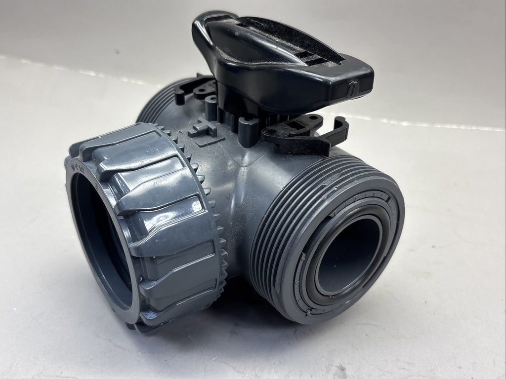 IPEX 50  1" 1/2 TKD 3 WAY TU BALL VALVE PVC AC975706/975693 DUAL BLOCK DN40