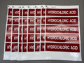 LOT of 8 - Brady Label, Hydrochloric Acid, Polyester, 2 7/8 In W, 2 In H