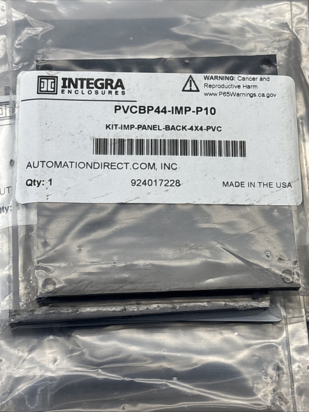 Lot of 5 - Integra Enclosures PVCBP44-IMP-P10 KIT PANEL BACK 4X4