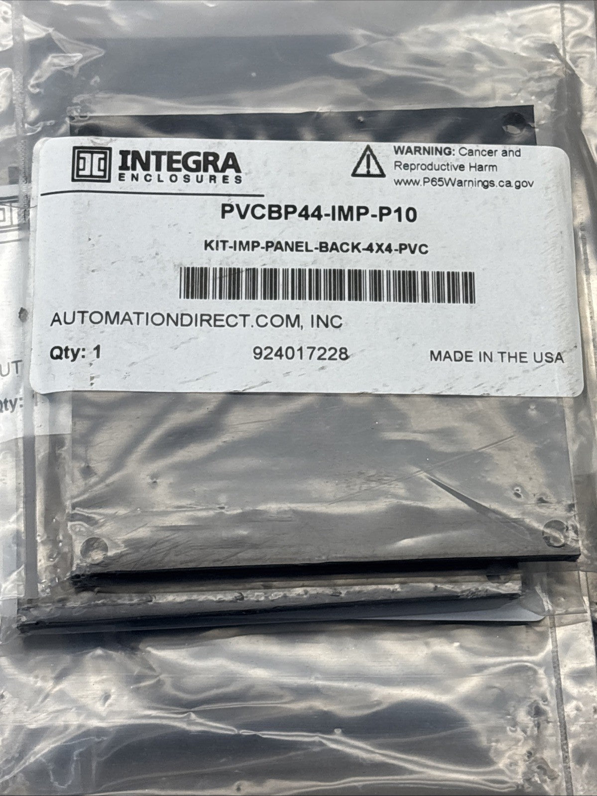 Lot of 5 - Integra Enclosures PVCBP44-IMP-P10 KIT PANEL BACK 4X4