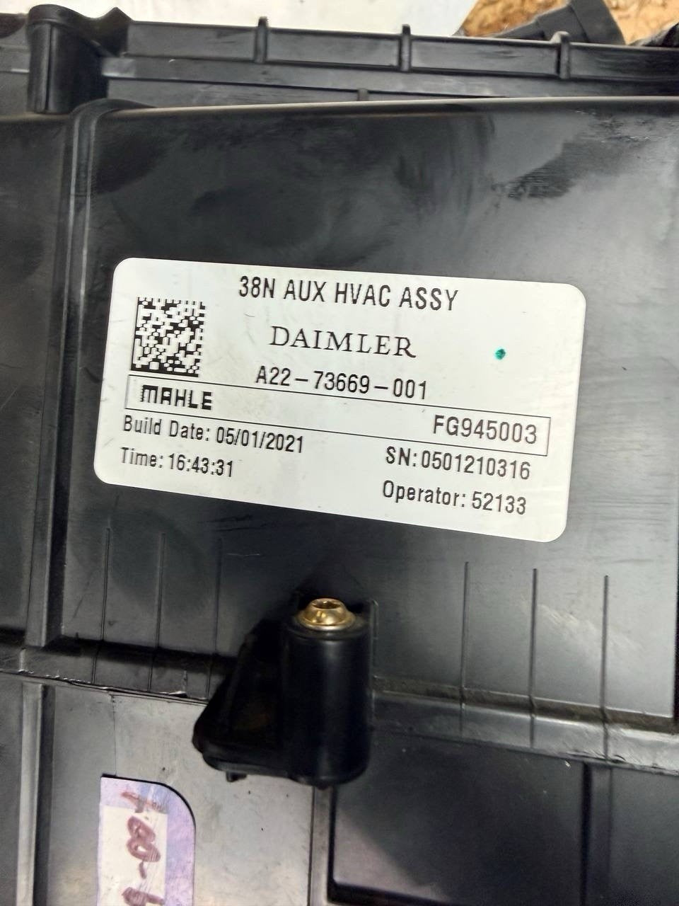 2018-2024 FREIGHTLINER CASCADIA HVAC AC HEATER AUXILIARY A22-73669-001 OEM