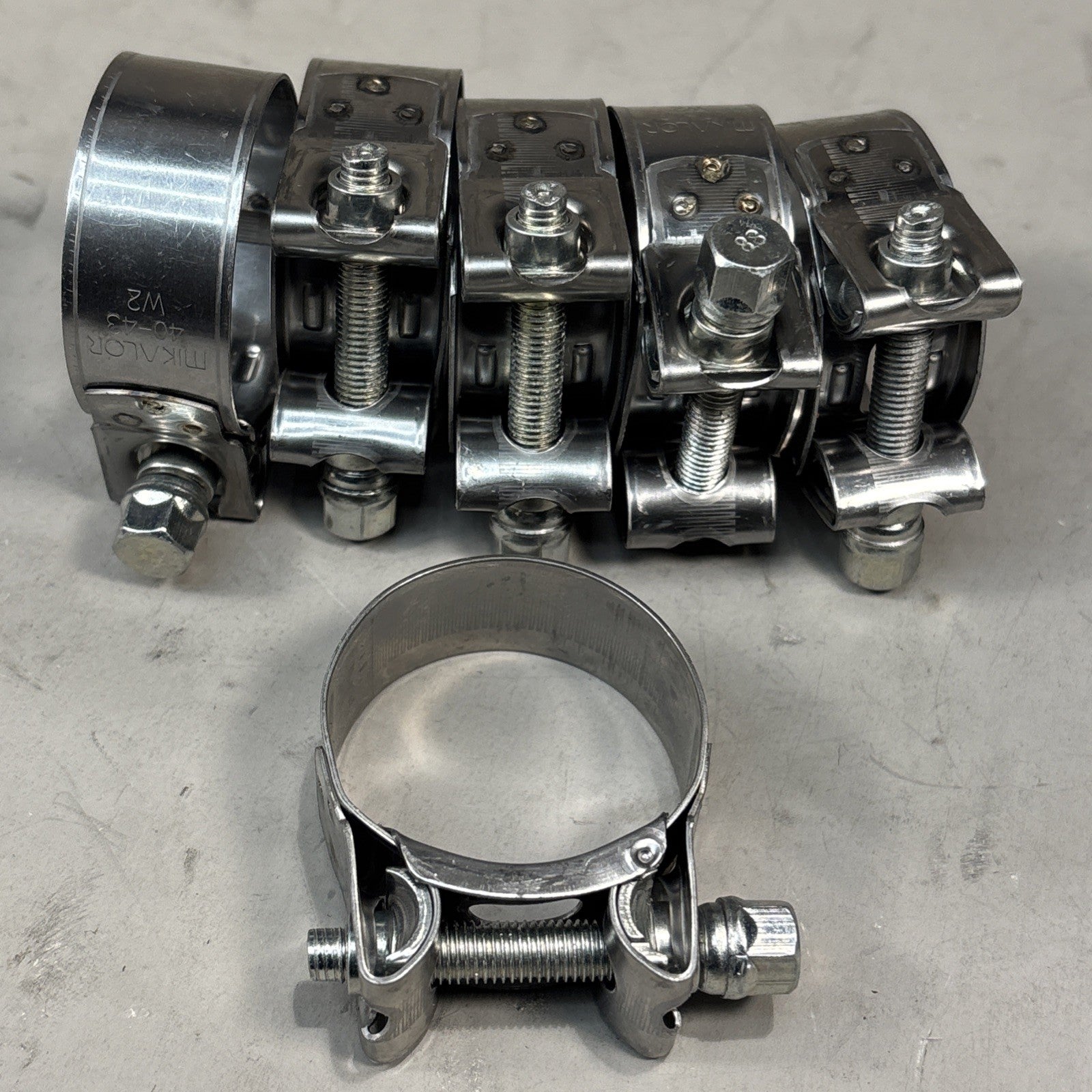 Set of 6 - Mikalor - Supra W2 Stainless Steel T-Bolt Clamp 40mm-43mm
