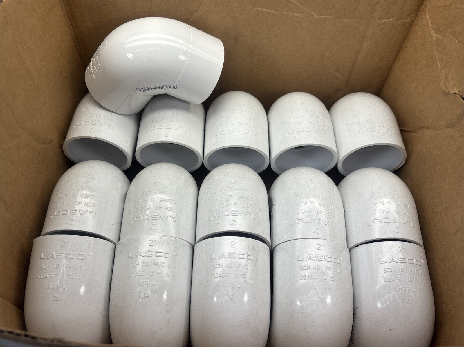 LASCO SCH 40 2" 90° Lot of 16 D2466 Elbow Slip x Slip