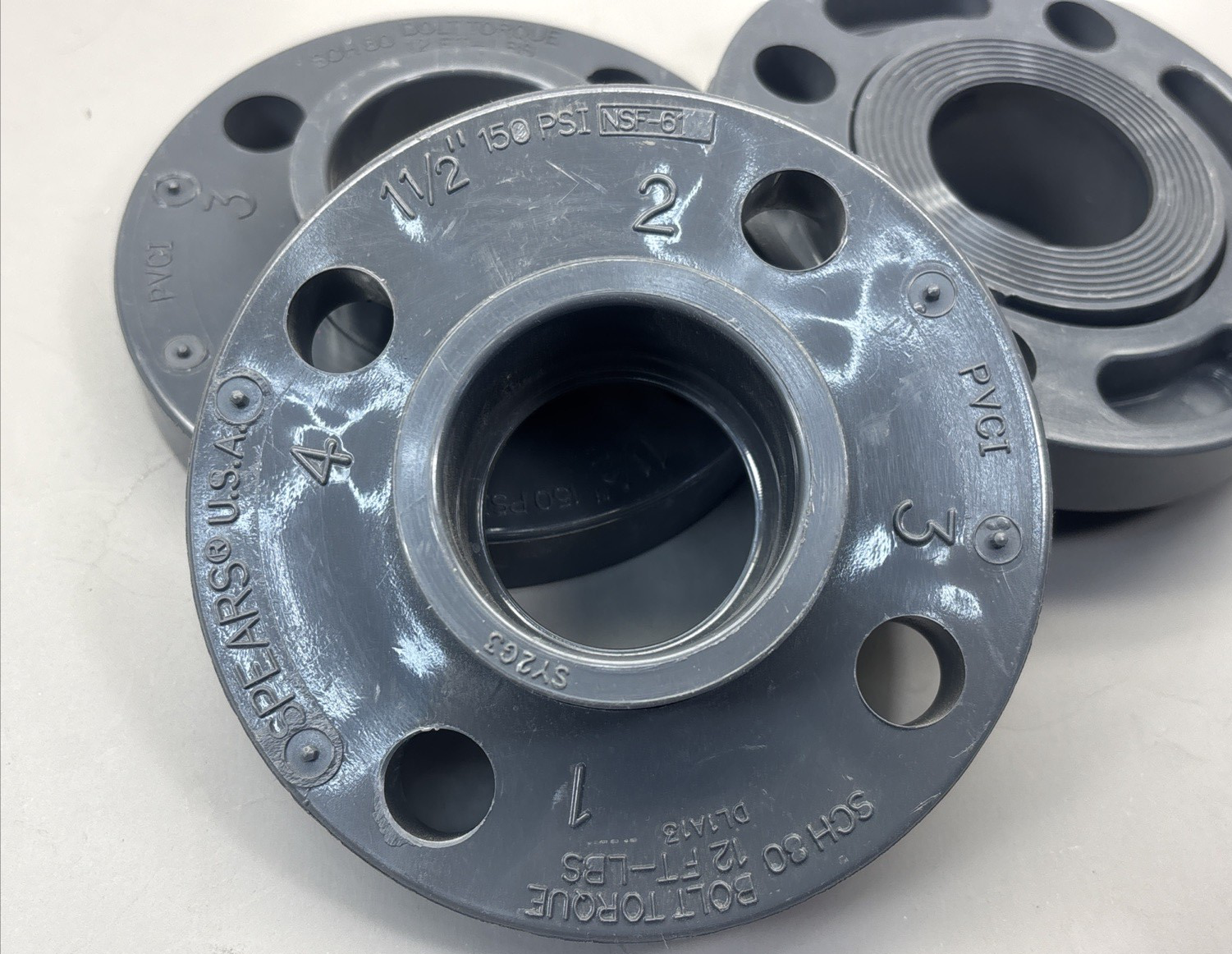 Lot of 3 - 1-1/2" Spears Sch. 80 Van Stone Flange Socket (4190)