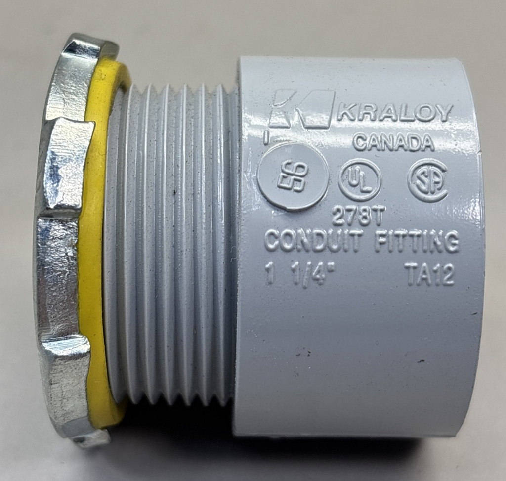KRALOY 1" 1/4 PVC Conduit Fitting Terminal Adapter TA12, 278T (Qty: 6)