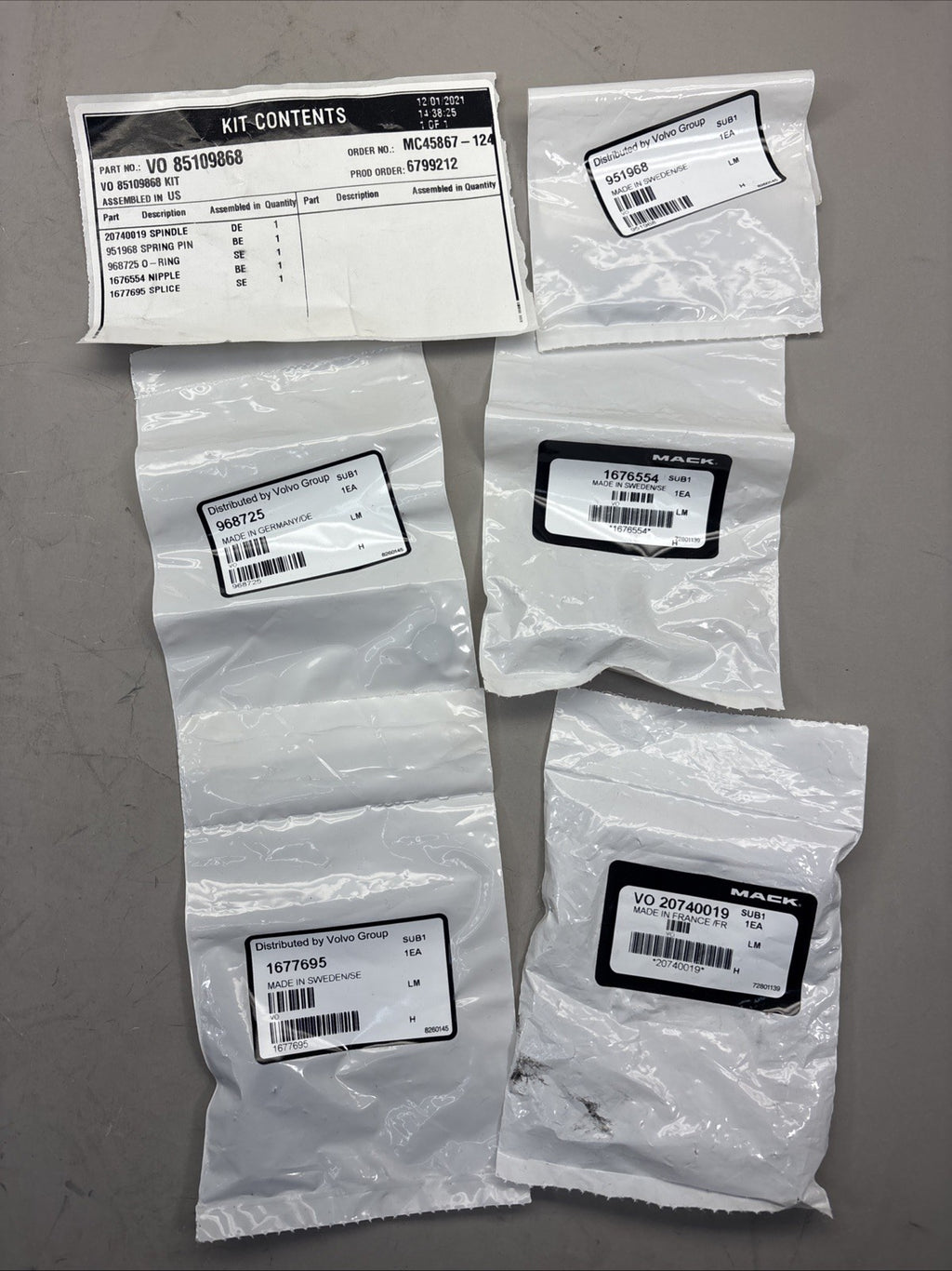Genuine Mack 85109868 Multi-Purpose Hardware Coolant Filter Shutoff Valve Kit