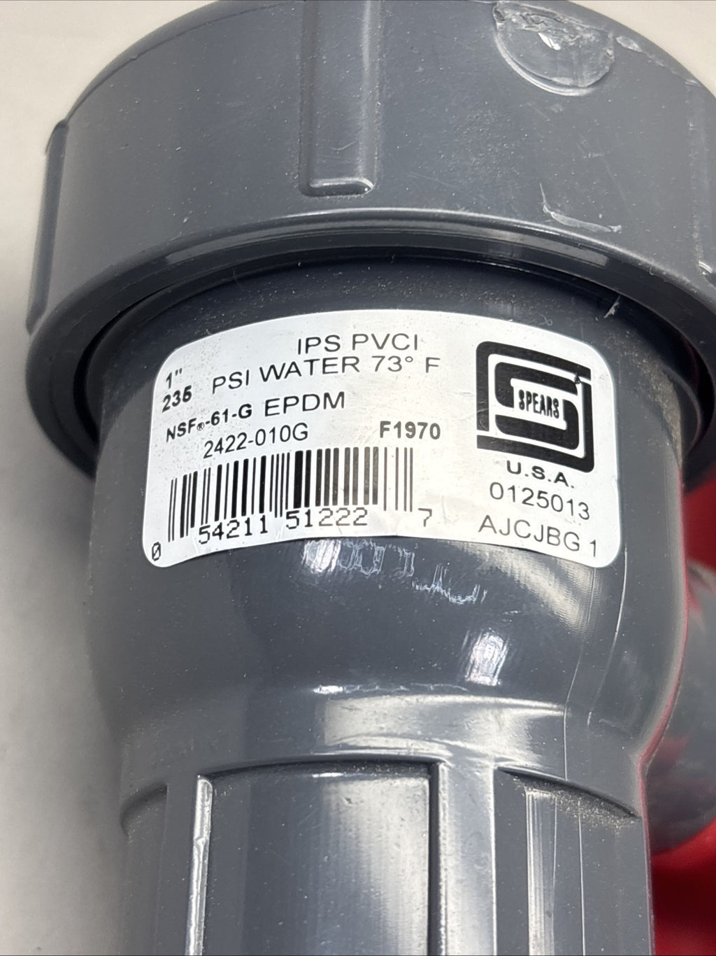 New Spears 2422-010G Single Entry Ball Valve, 1" Socket End Style, PVC