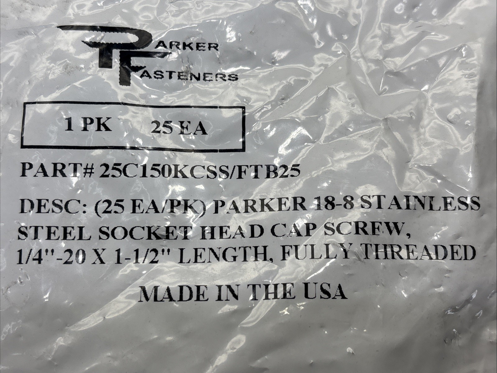 (25) 1/4-20 x 1-1/2 Stainless Steel Socket Head Cap Screw Allen Drive 18-8