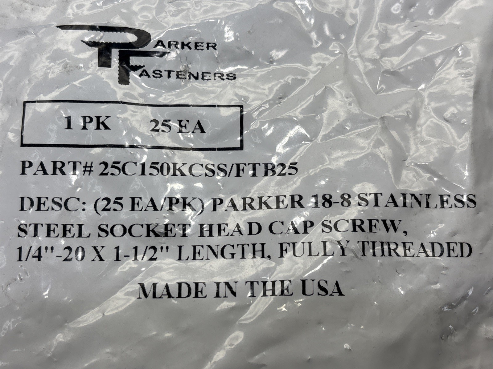 (25) 1/4-20 x 1-1/2 Stainless Steel Socket Head Cap Screw Allen Drive 18-8
