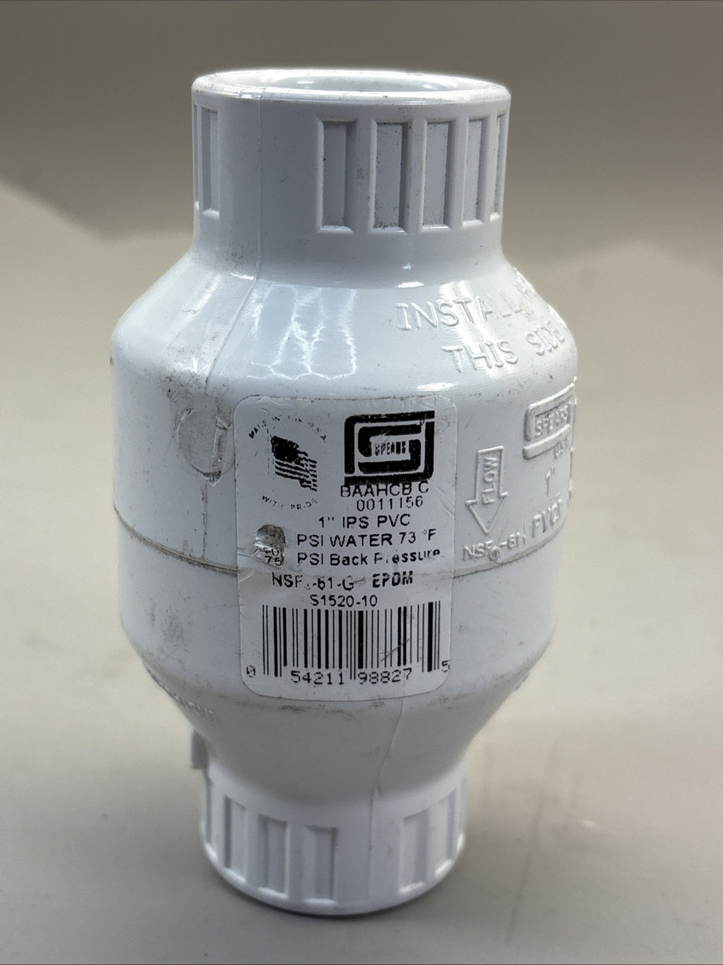 Spears S1520-10 Check Valve 1” , Spring Type, Socket Ends, 150 psi, 75psi Back