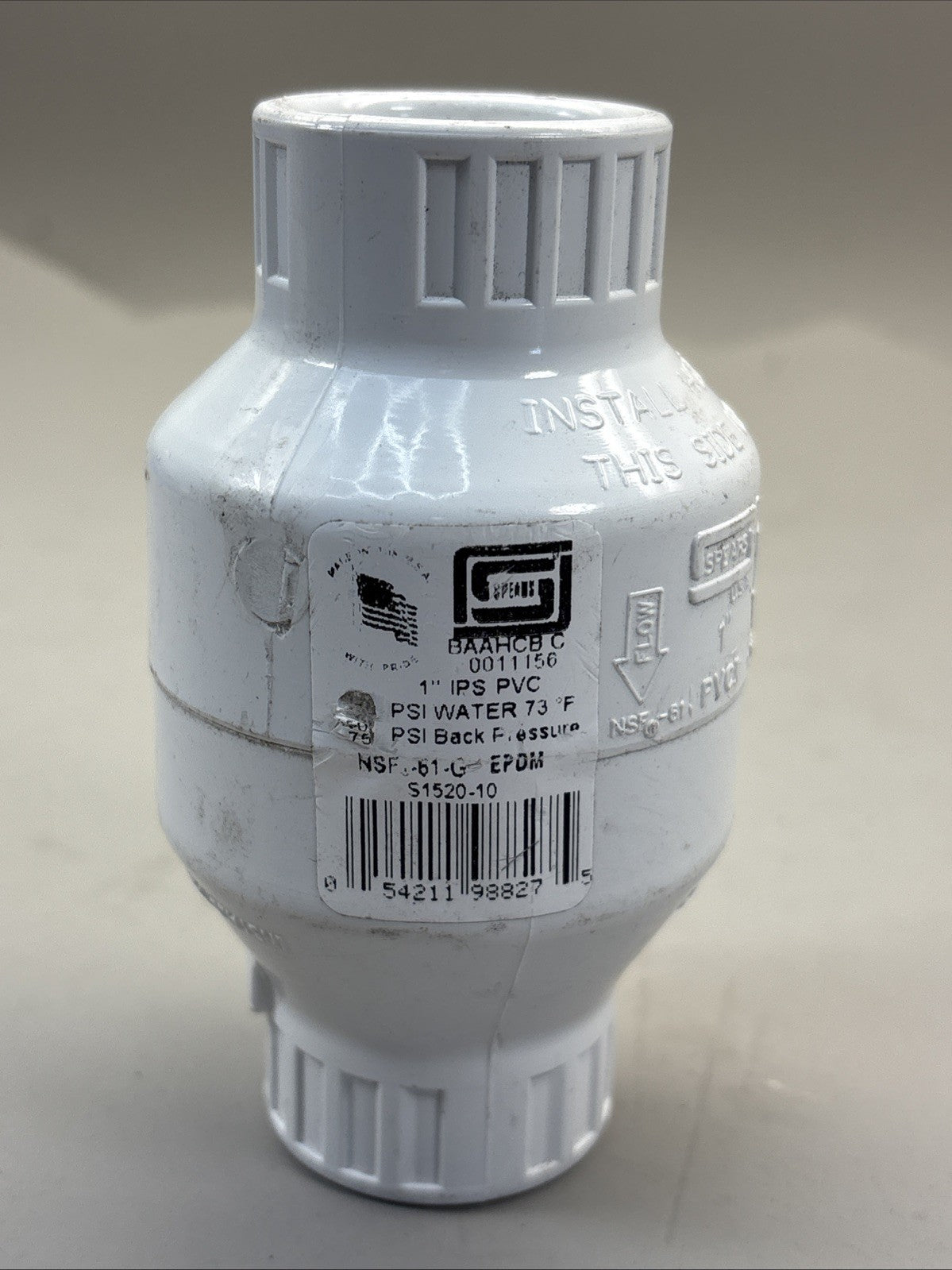 Spears S1520-10 Check Valve 1” , Spring Type, Socket Ends, 150 psi, 75psi Back