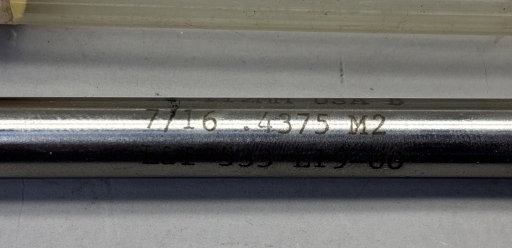 L&I 533 L19-00, 11.11mm USA B 7/16 .4375 M2