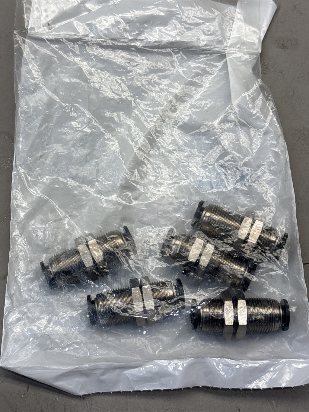 LOT of 5 - Automation Direct Nitra UB14 Push-to-Connect Bulkhead Union 1/4"