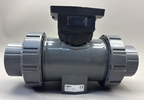 Georg Fischer +GF+ 3-Way Ball Valve, 1 1/4"DN32  PVC-U EPDM Typ 543 PN10