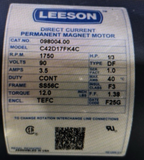 Leeson 098004.00 Electric Motor 90 Volt DC 1800 Rpm 1/3 Hp Grovhac VSW-1000 DC