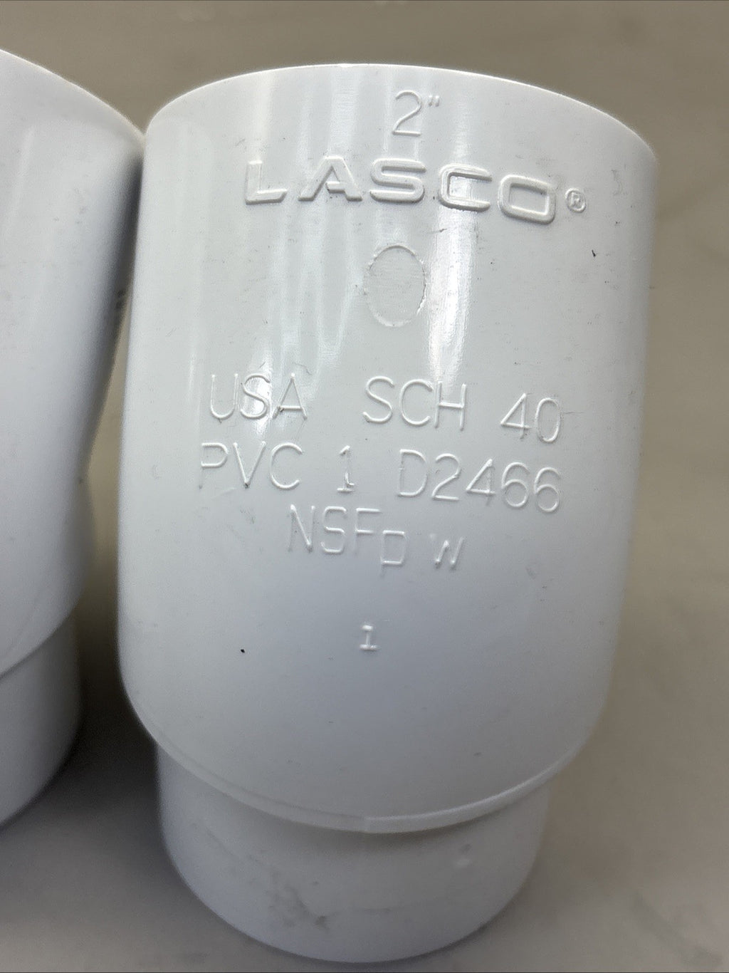 LOT OF 4 LASCO 2" SCH40 PVC STREET 45 DEGREE ELBOW SPIG X SOC
