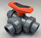 Georg Fischer +GF+ 3-Way Ball Valve, 1 1/4"DN32  PVC-U EPDM Typ 543 PN10